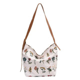 Vintage Floral Print Shoulder Bag High Capacity Lady Tote Bag