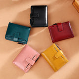 Retro Cowhide Women Wallet Short Zipper Coin Purse