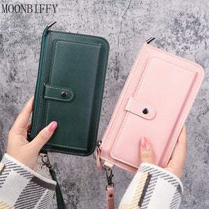 Multifunctional PU Leather Wallet Long Clutch Zipper Student Wallet