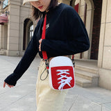 Canvas Messenger Bag Funny Sneaker Shape, High-quality PU Shoulder Bag