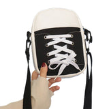 Canvas Messenger Bag Funny Sneaker Shape, High-quality PU Shoulder Bag