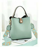 Women's Tassel Bucket Bag PU Leather Lightweight Shoulder Messenger Bag