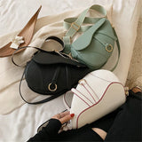 Women's Saddle Bag Pu Solid Diagonal Lady Handbags