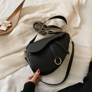 Women's Saddle Bag Pu Solid Diagonal Lady Handbags