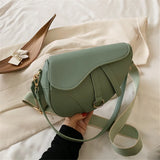 Women's Saddle Bag Pu Solid Diagonal Lady Handbags