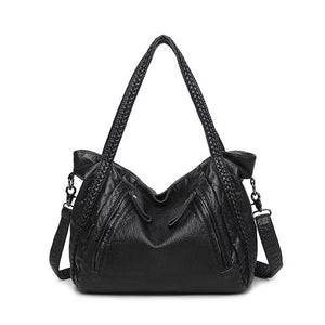 Women's Washed Leather Shoulder Bag Soft Leather Big Bag