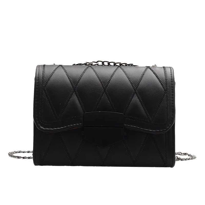 Women's Solid Chain Messenger Bag Shoulder Bag
