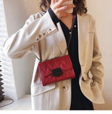 Women's Solid Chain Messenger Bag Shoulder Bag