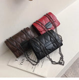 Women's Solid Chain Messenger Bag Shoulder Bag