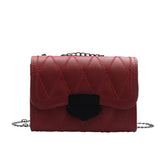 Women's Solid Chain Messenger Bag Shoulder Bag