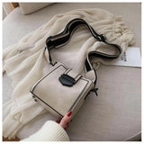 Women's PU Leather Shoulder Bag Retro Messenger Bucket Bag