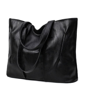Women's PU Leather Large Tote Bag Shoulder Handbag