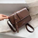 Retro Texture Messenger Bag Soft Leather Square Bag