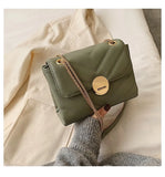 Women's PU Leather Messenger Bag Chain Shoulder Bag