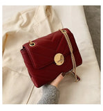 Women's PU Leather Messenger Bag Chain Shoulder Bag