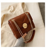 Women's PU Leather Messenger Bag Chain Shoulder Bag