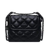 Women's PU Leather Rhombus Shoulder Bag with Chain