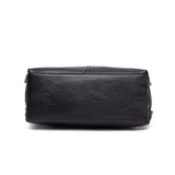 Women's PU Leather Tote Bag Solid Stitching Shoulder Messenger Bag