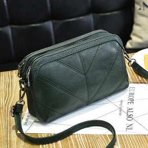 Women's PU Leather Shoulder Bag with Leaf Texture Detail