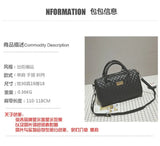 Women's Bag PU Leather Messenger Handbag Diamond Check Shoulder