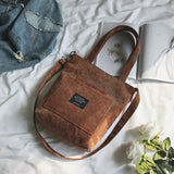 Women's Canvas Shoulder Bag Corduroy Large Capacity Crossbody Bag