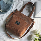 Women's Canvas Shoulder Bag Corduroy Crossbody Bag