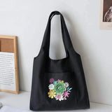 Women's Canvas Shoulder Bag Big Capacity 3D Pattern Tote Bag