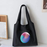 Women's Canvas Shoulder Bag Big Capacity 3D Pattern Tote Bag