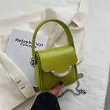 Women's Contrast Chain Shoulder Bag Small Square Bag