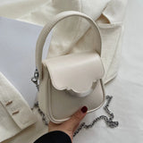 Women's Contrast Chain Shoulder Bag Small Square Bag