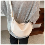 Women's Retro Solid PU Shoulder Bag Dumpling Bag