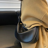 Women's Retro Solid PU Shoulder Bag Dumpling Bag