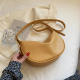 Women's Retro Solid PU Shoulder Bag Dumpling Bag