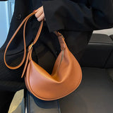 Women's Retro Solid PU Shoulder Bag Dumpling Bag