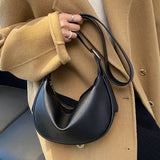 Women's Retro Solid PU Shoulder Bag Dumpling Bag
