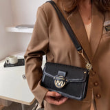 Retro Letter PU Leather Shoulder Bag Women Hobos Handbags