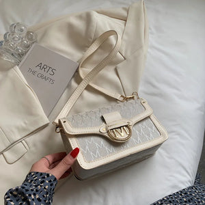 Retro Letter PU Leather Shoulder Bag Women Hobos Handbags