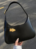 Retro Solid PU Leather Underarm Bag Hobos Handbags