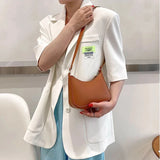 Retro PU Leather Shoulder Bag Women Hobos Handbags