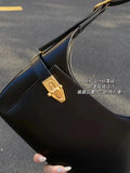 Retro Solid PU Leather Underarm Bag Hobos Handbags