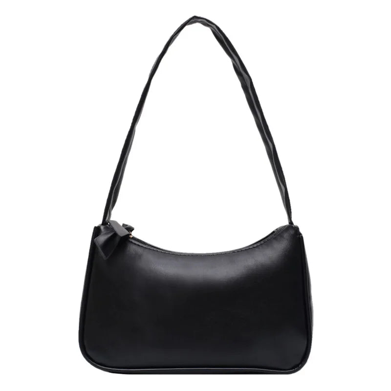 Solid Totes Bags PU Leather Shoulder Underarm Bag Casual Women Shoulder Ba