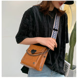 Women's PU Leather Messenger Crossbody Bag Retro Heart-Shaped Lock Shoulder Bag