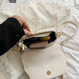 Women's PU Leather Crossbody Bag Solid Shoulder Bag