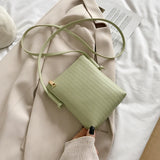 Women's Messenger Mini Mobile Phone Bag Square PU All-Match Coin Purse