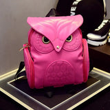 Women's PU Leather Owl Backpack Cartoon Casual Travel School Shoulder Bag