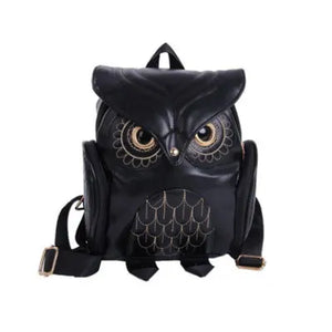 Women's PU Leather Owl Backpack Cartoon Casual Travel School Shoulder Bag