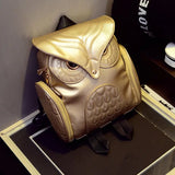 Women's PU Leather Owl Backpack Cartoon Casual Travel School Shoulder Bag