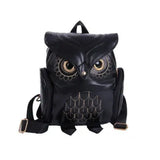 Women's PU Leather Owl Backpack Cartoon Casual Travel School Shoulder Bag