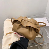 Women's Ruffled Pleated Shoulder Bag Casual Messenger Bag Dumpling Bag