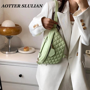 Women's Casual Quilted Lattice Shoulder Bag